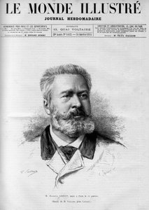 エドモン・アバウト（1828-1885）の肖像（フランスの作家、ジャーナリスト、フランスのアカデミー会員、1885年「The Illustrous World」掲載）。