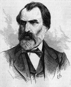 フランスの政治家 Eugene Pelletan (1813-1884)の肖像。6月5日付「Le Monde Illustré」634号に掲載された図版 作： French School
