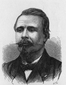 フランスの航空技術者ウジェーヌ・ゴダール（1827 - 1890）の肖像 - 1896年の "Album of Science; illustrious scholars; Great discoveries "に掲載。 作： French School