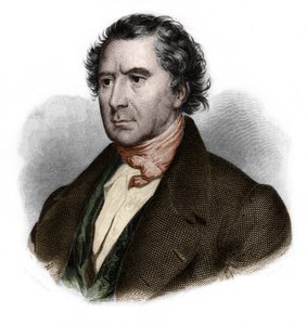 フランスの数学者、物理学者、天文学者、政治家であるフランソワ・アラゴ（1786-1853）の肖像。1842.個人蔵。 作： French School