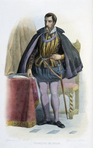 フランスの中将フランソワ・ド・ギーズ（1519-1563）の肖像。- フランスのプルターク」で 作： French School