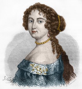 モンテスパン侯爵夫人（またはモンテスパン夫人）（1640-1707）のロシュシュアルト・モルテマールによるフランソワーズ・アテネ（Francoise-Athenais）の肖像。1879年のエングレーヴィング。 作： French School