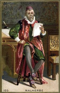 フランソワ・ド・マルヘルベ（1555-1628）の肖像。19世紀のカラーリトグラフ。 作： French School