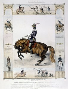 シャルル・オーブリー作「絵画のような古代と現代の乗馬史」に描かれたフレデリック・グリソンの肖像画 作： French School