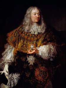 聖霊騎士団の騎士として素晴らしい衣装を身にまとったガブリエル・ド・ロシュシュアルト（1600-1677）のポートレート 作： French School