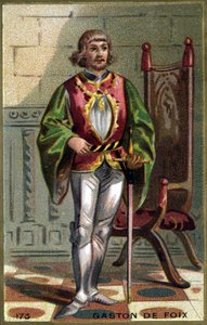 ガストン・ド・フォワ（1489-1512）の肖像。19世紀末のクロモリトグラフ。 作： French School