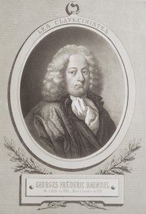 ジョージフレデリックヘンデルの肖像画（1685-1759）楽譜の前編