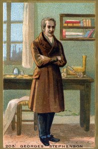 ジョージ・ステファンソン（1781-1848）の肖像。19世紀末のクロモリトグラフ。 作： French School