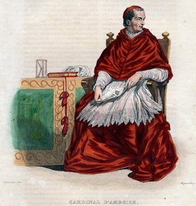 フランスの枢機卿で国務大臣であるジョルジュダンボワーズ（1460-1510）の肖像。 作： French School