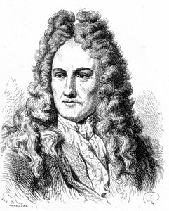 ドイツの哲学者・学者であるゴットフリート・ヴィルヘルム・フォン・ライプニッツ（1646 - 1716）の肖像画（1896年の "Album of Science; illustrious scholars; Great discoveries "所収 作： French School