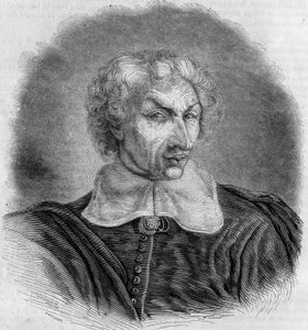 フランスの医師であり作家でもあるGui (Guy) Patin (1601-1672)の肖像。ボクールの版画、"Le Magasin picturesque "に掲載。 作： French School