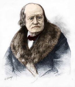 アンリ（ヘンリー）・ミルン・エドワーズ（Milne-Edwards）の肖像。1800～1885年のフランスの博物学者。1885年の「le monde illustrious」に掲載されたエングレーヴィング。 作： French School