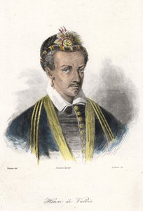 フランス王ヘンリー3世（1551 - 1589）の肖像。(耳飾り付き）。)19世紀のエングレーヴィング。 作： French School