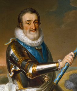 鎧を着たフランスのアンリ4世の肖像、詳細 作： French School