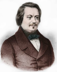 フランスの小説家、オノレ・ド・バルザック（1799-1850）の肖像。 作： French School