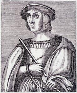 ジャック2世・ド・シャバンヌ（ラ・パリス）の肖像（1470年-1525年） ポール・ラクロワ作「ルイ12世とアンヌ・ド・ブルターニュ」（ジョルジュ・ユルトレル編）からのエングレーヴィング 作： French School