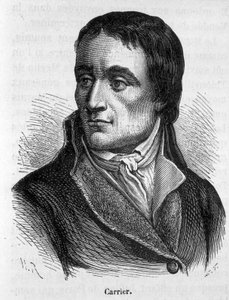 フランスの政治家、ジャン・バティスト・キャリア（1756～1794）の肖像 - アンリ・マルタンの『フランス史』に掲載されています。 作： French School