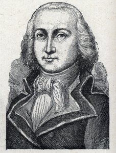 フランス革命の将軍であるバレンシア伯爵（1757-1822）、ジャン・バティスト・サイラス・アデレード・ド・ティンブルヌ・ド・ティエンブルヌ・ディット・バレンシアの肖像。1889年のエングレーヴィング。個人蔵。 作： French School