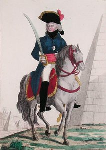 ピラミッドでのジャン・バティスト・クレーベル（1753-1800）の肖像 18世紀後半（カラーエングレービング） 作： French School