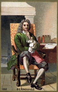ジャン・ベルヌーイ（Johann Bernouilli）（1667-1748）の肖像 19世紀末のクロモリトグラフ。 作： French School