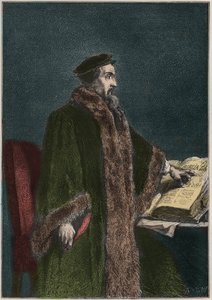Jean Calvin (Jean Cauvin) (1509-1564)の肖像 - John Calvin - Francois Guizotによる「L