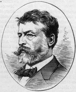 フランスの画家、ジャン・ルイ・アーネスト・ミーソニエ（1815-1891）の肖像。1874年5月2日付「Le Monde Illustré」890号に掲載されたエングレーヴィング。 作： French School