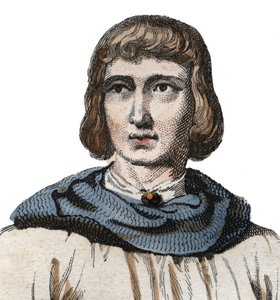 中世フランスの年代記であるジャンドジョインヴィレ（1225-1317）の肖像。 作： French School