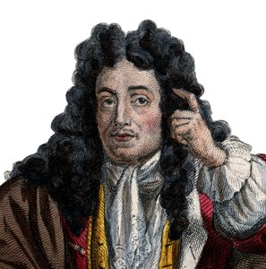 フランスのエッセイストであり道徳家であるジャン・ド・ラ・ブリュイエール（ラブリュイエール）（1645-1696）の肖像。 作： French School