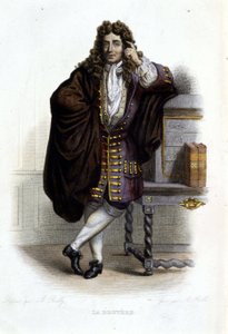 Jean de La Bruyere, フランスの作家・道徳家（1645-1696）の肖像（Ed.Mennechet, "Le Plutarque francais" (フランス語のプルタルク) 作： French School