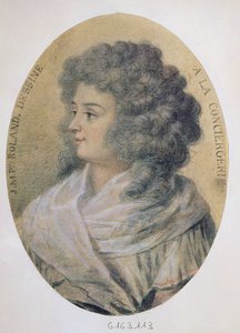Retrato de Jeanne-Marie Roland de la Platiere (nee Philippon) (1754-93) na Conciergerie