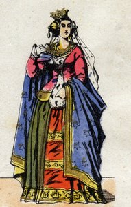フランスのフィリップ5世の妻、ブルゴーニュのジョアン（1291年頃～1330年頃）の肖像。(カペティアン朝)。 作： French School