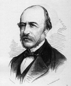 フランスの詩人、ジョセフ・オトラン（1813-1877）の肖像。1877年3月17日付「Le Monde Illustré」1040号に掲載されたエングレーヴィング。 作： French School