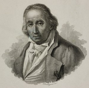 ジャカード (1752-1834) と呼ばれるジョセフ マリー チャールズの肖像画、フランスの織工でジャカード織機の発明者、グアダニーニによる彫刻 作： French School