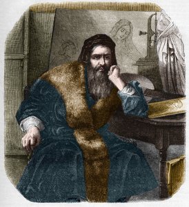 レオナルド・ダ・ヴィンチ（Leonardo da Vinci）の肖像（1452-1519年）。 作： French School