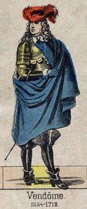 グラン・ヴァンドームとして知られるルイ＝ジョセフ（ルイ・ジョゼフ）・ド・ブルボン（1645-1712）、ペンティーヴル公爵、メルクール公爵、その後ヴァンドーム公爵、フランスのペアとなった人物の肖像。19世紀末のエピナルの画像。 作： French School