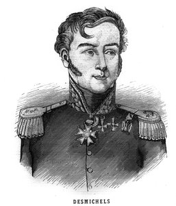 フランス軍の将軍ルイ・アレクシス・デスミシェル（1779-1845）の肖像。Les Illustrations De L