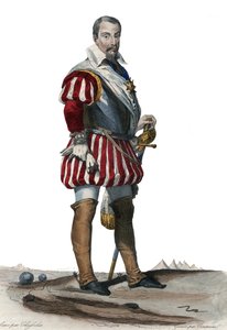 フランス人兵士、ルイデバルブドベルトンドゥクリヨン（1543-1615）の肖像。 作： French School