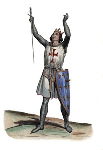 フランス王ルイ9世（サン・ルイ）（1214-1270）の肖像 エドモン・メネシェの「Le Plutarque Français」からの挿絵 作： French School