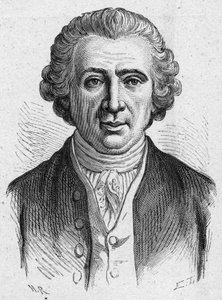 フランスの博物学者ルイ・ジャン・マリー・ドーベントン（1716-1800）の肖像。1889年のエングレーヴィング。個人蔵。 作： French School
