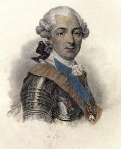 大提督、フランス人技師、ペンシーヴル公ルイ・ジャン・マリー・ド・ブルボン（1725-1793）の肖像。"Portraits des Hommes Useful "所収。 作： French School