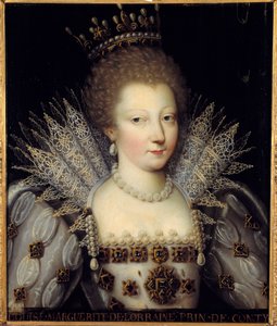 コンティの王女、ルイーズ・マルグリット・ド・ロレーヌの肖像 17世紀フランス派の絵画。薄さ0.57 x 0.47 m シャンティ、コンディ美術館