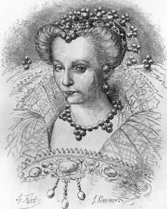 アンリ3世の妻、ルイーズ・ド・ロレーヌ（1553-1601）の肖像。1885年頃の「Histoire Populaire de la France」に掲載されています。エングレービングです。 作： French School