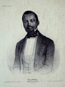 ルイィ・マチュー（1817-1874）の肖像（グアドループの元奴隷、副官） 19世紀のエングレーヴィング シャルトル、Musee des Beaux Arts