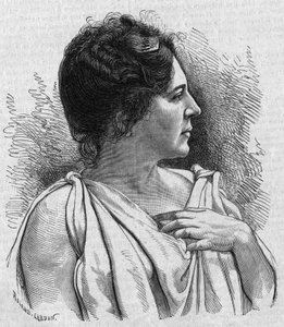 フランスのコメディアン、マダム・アガー（Marie Leonide Charvin, dit）（1836-1891）の肖像。1895年11月21日の「La gazette du dimanche」に掲載されたエングレーヴィング。