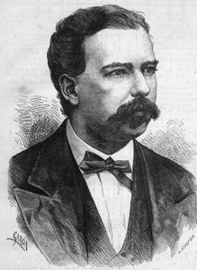 1872年から1876年までペルーの大統領を務めたマヌエル・パルド（1834-1878）の肖像。1878年12月7日付の "Le Monde Illustré "1132号に掲載されたエングレーヴィング。 作： French School