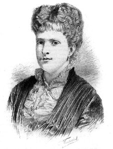 ポルトガル女王マリア・ピア（1847-1911）の肖像。1886年5月22日付「Le Monde Illustré」に掲載されたエングレーヴィング。 作： French School