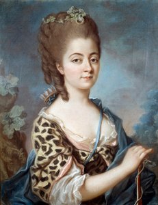 作家ジョージ・サンドの祖母マリー・オーロラ・オブ・ザクセン（1748-1821）の肖像 18世紀のフランス派の絵画。 作： French School