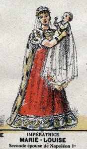 ナポレオン1世の妻であるマリー・ルイーズ（1791-1847）と息子のナポレオン2世のポートレート。 作： French School