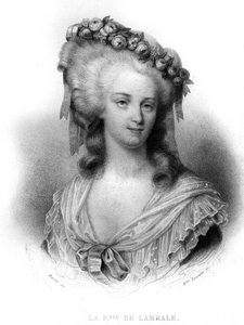 ランバル公女マリー・テレーズ・オブ・サヴォワ・カリニャン（1749-1792）の肖像-ティエール作「フランス革命」による。19世紀 作： French School