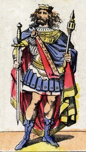 448年から458年までフランク王国の王であったメロヴェー3世（またはメロウィグ）（412年頃～458年）の肖像。
